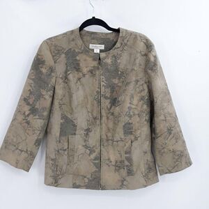 Vtg 80's Blazer Jacket Shacket Hunter Camo Metallic Flecks Green Sz PL